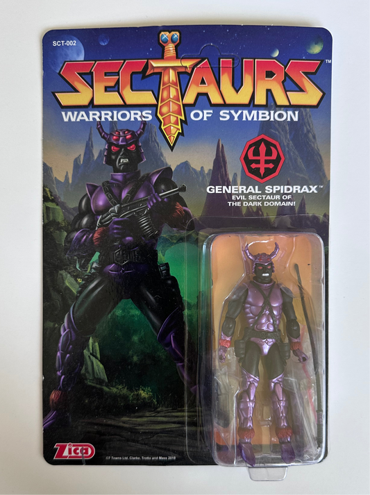 Sectaurs Warriors of Symbion 3.75”/1:18 scale General Spidrax action figure (MOC)